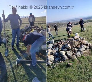 Yukarköy mezarlığı temizlenerek ağaçlandırıldı