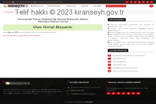 Kıranşeyh köyü yeni web sitesi başarılı üye girişi sayfası görünüşü