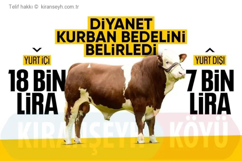 2026 Yılı Vekaletle Kurban bedelleri açıklandı