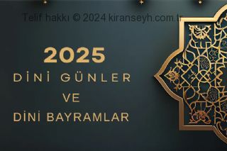 2025 yılı dini gün ve bayramlar başlıklı haber resmi